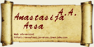 Anastasija Arsa vizit kartica